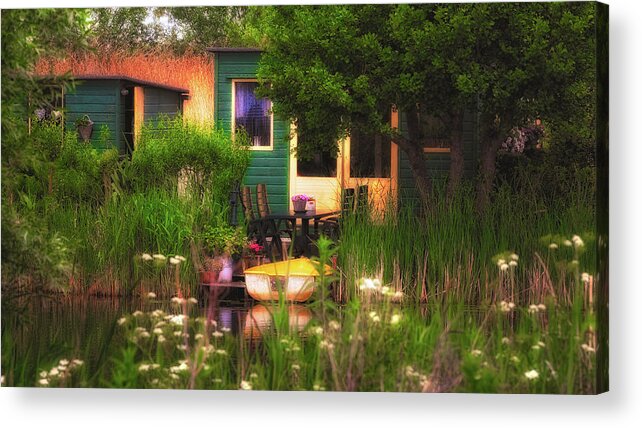 Cottage Acrylic Print featuring the photograph Cottage on the Water by Thomas Hall