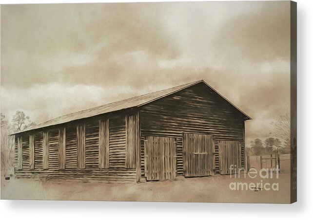 Barns Acrylic Print featuring the digital art Country Barn by DB Hayes