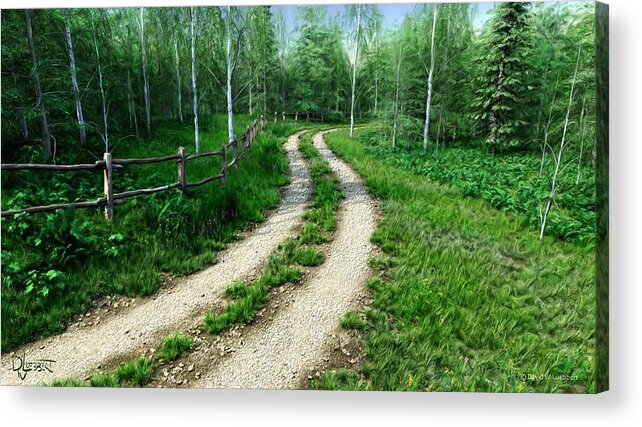 Road Acrylic Print featuring the digital art Country Road by David Luebbert
