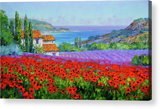 Provence Acrylic Print featuring the painting Crimson Profusion by Mikki Senkarik