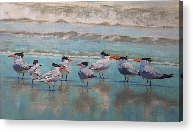 Eastern Acrylic Print featuring the painting Crowd Control by Pam Talley