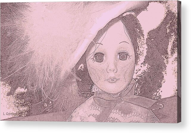 Doll Acrylic Print featuring the digital art Doll Face by Lessandra Grimley