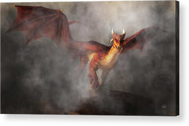 Dragon Acrylic Print featuring the digital art Draco by Daniel Eskridge