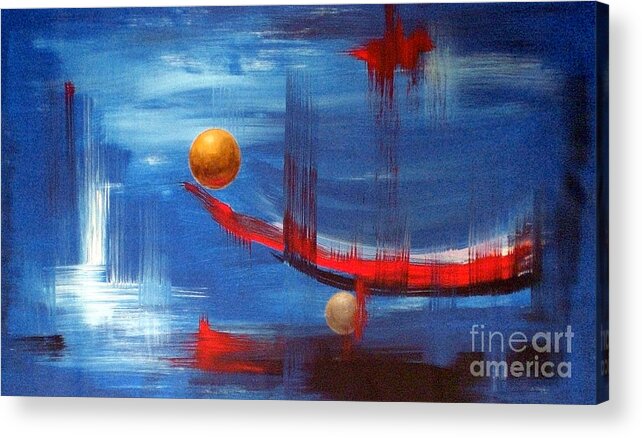 Abstract Art Acrylic Print featuring the painting Dream ship by Arturas Slapsys