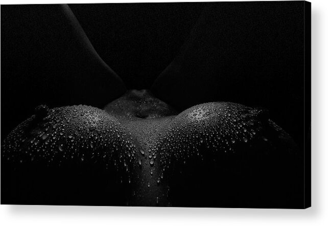 Fine Art Nude Acrylic Print featuring the photograph Drops! by Vesa Nieminen