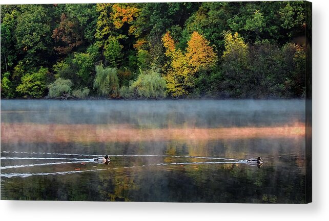 Landscape Acrylic Print featuring the photograph Early Autumn Morning at Longfellow Pond by Robert Mitchell