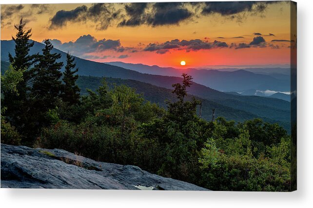 Blue Ridge Parkway Acrylic Print featuring the photograph Blue Ridge Parkway Sunrise - Beacon Heights - North Carolina by Mike Koenig