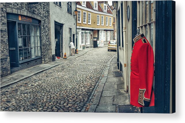 Red Acrylic Print featuring the photograph Elm Street Guard by Pedro Fernandez