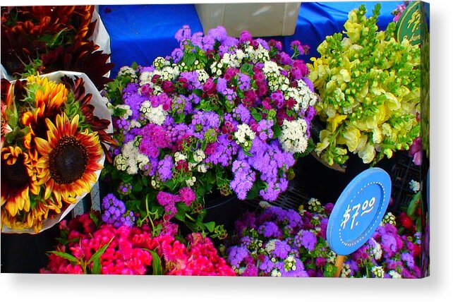 Farmer's Market Acrylic Print featuring the photograph Flowers at Union Station Market by Angela Annas