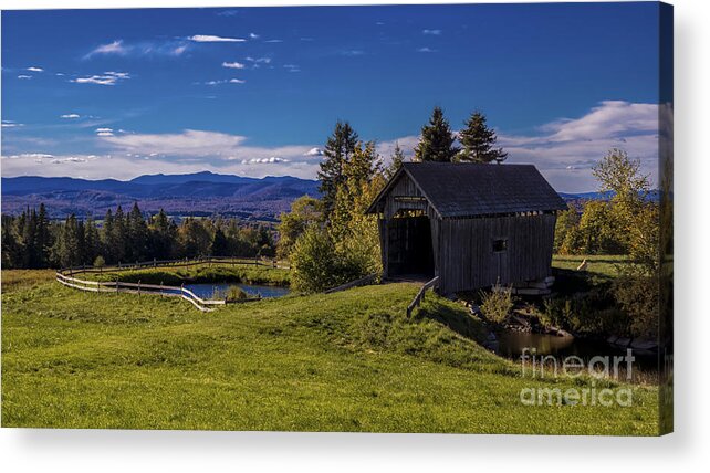 Foster Covered Bridge Acrylic Print featuring the photograph Foster Covered Bridge by Scenic Vermont Photography