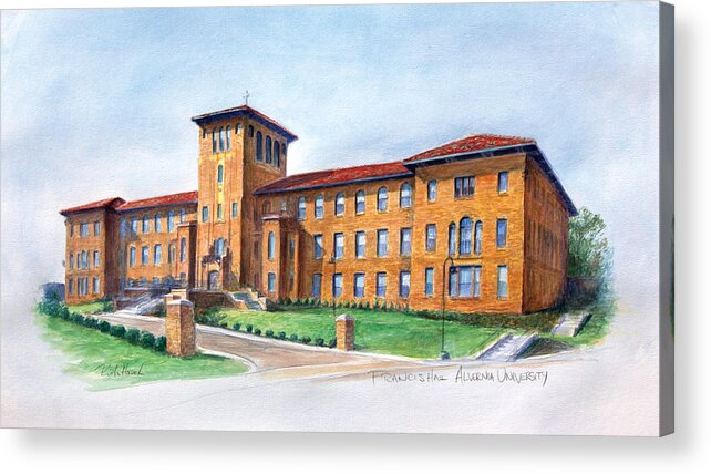 Giclee Acrylic Print featuring the painting Francis Hall, Alvernia University by Rich Houck