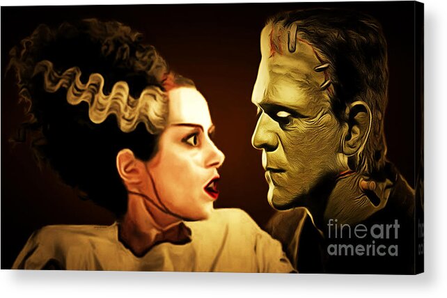 Wingsdomain Acrylic Print featuring the photograph Frankenstein and The Bride I Have Love In Me The Likes Of Which You Can Scarcely Imagine 20170407 by Wingsdomain Art and Photography