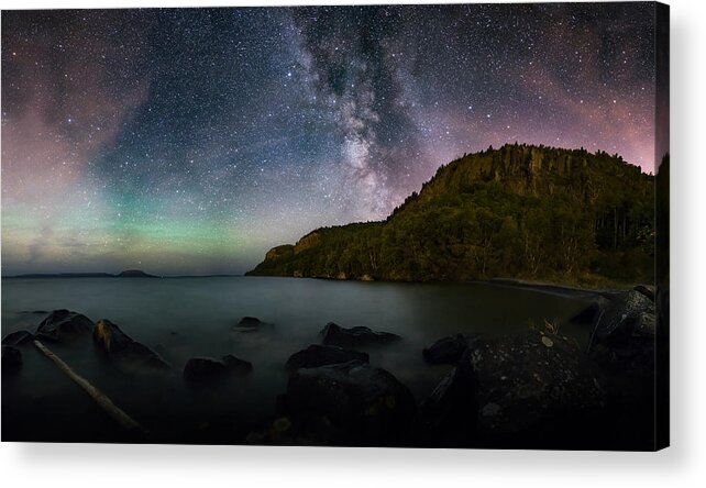 Aboriginal Acrylic Print featuring the photograph FWFN Nightscape Stacked Panorama by Jakub Sisak