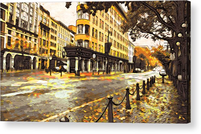 Architecture Acrylic Print featuring the digital art Gastown by Cameron Wood