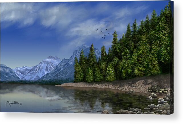 Glacier National Park Acrylic Print featuring the painting Glacier Naional Park by Kathie Miller