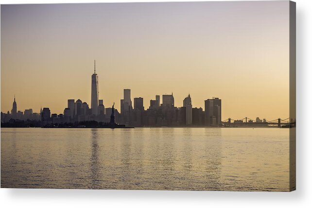 America Acrylic Print featuring the photograph Golden city by Eduard Moldoveanu