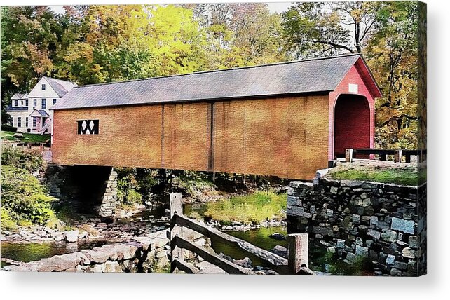 United States Acrylic Print featuring the photograph Green River Covered Bridge - Vermont by Joseph Hendrix