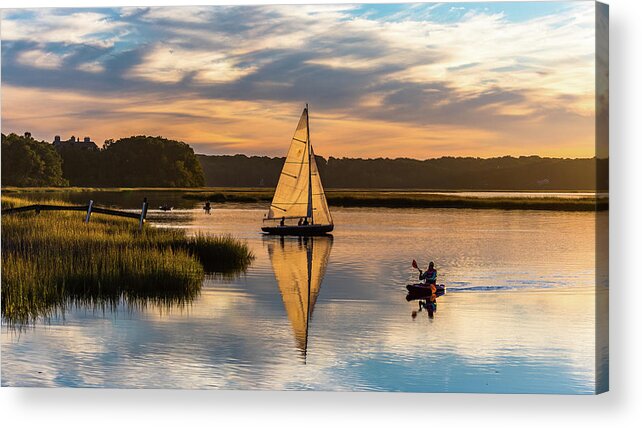Stony Brook Acrylic Print featuring the photograph Harbor Twilight by Sean Mills