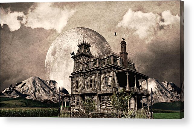 Halloween Acrylic Print featuring the mixed media Haunted Haven by Ally White