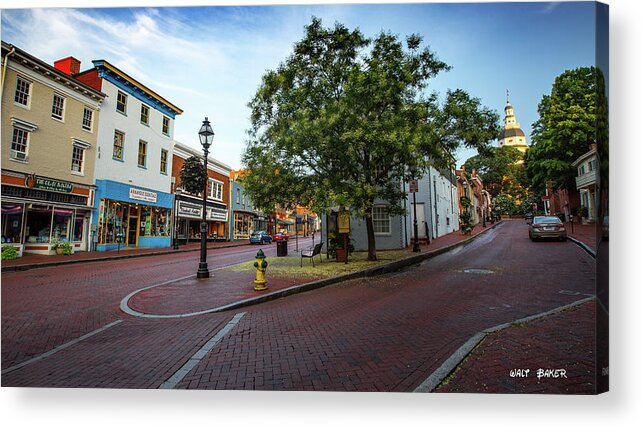 Annapolis Acrylic Print featuring the photograph Historic Streets by Walt Baker