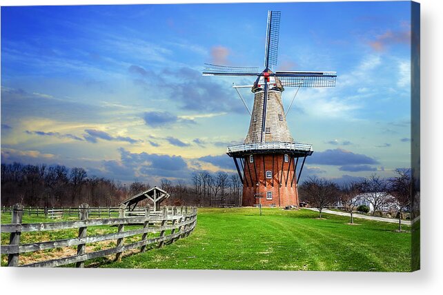 Holland Acrylic Print featuring the photograph Holland Windmill by Tammy Chesney