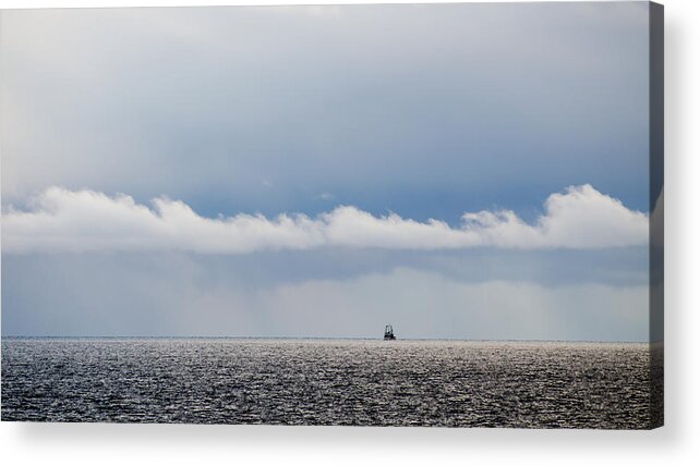 Blue Acrylic Print featuring the photograph Horizontal Blues by Kathy Paynter