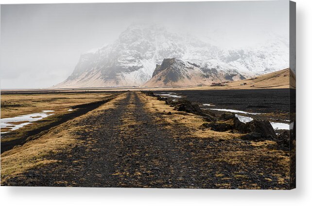 Iceland Acrylic Print featuring the photograph Icelandic mountain winter landscape by Michalakis Ppalis