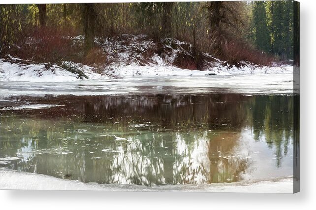 Fish Lake Acrylic Print featuring the photograph Icy Reflections by Belinda Greb