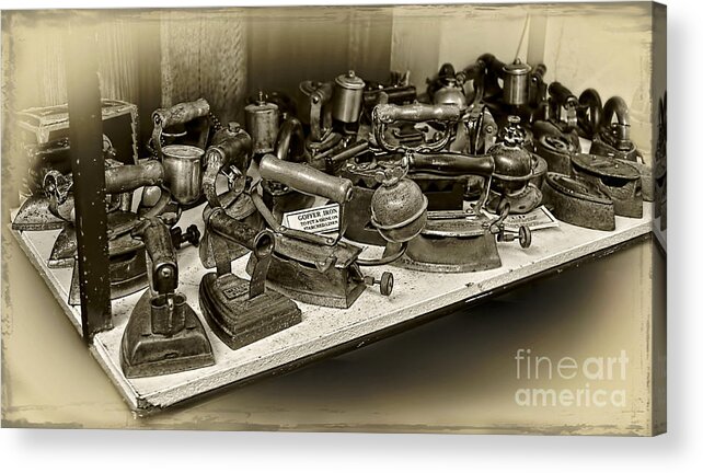 Irons Of Yesteryear Acrylic Print featuring the photograph Irons of Yesteryear by Kaye Menner