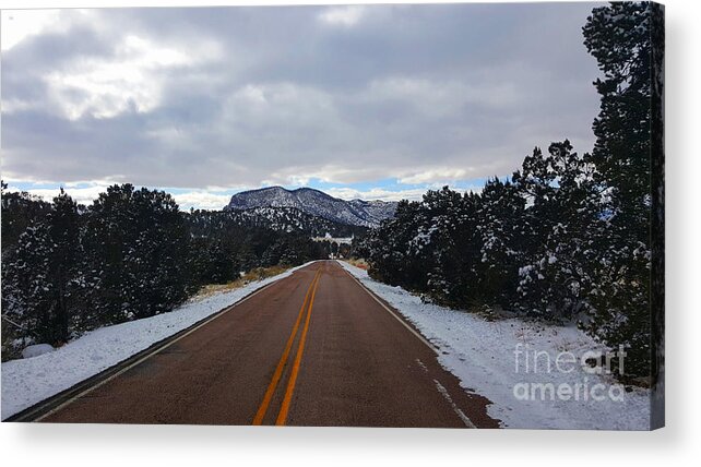 Southwest Landscape Acrylic Print featuring the photograph Just a little Snow by Robert WK Clark