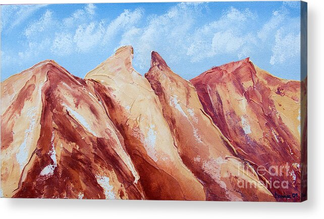 Mountains Acrylic Print featuring the painting La Silla Six by Kandyce Waltensperger