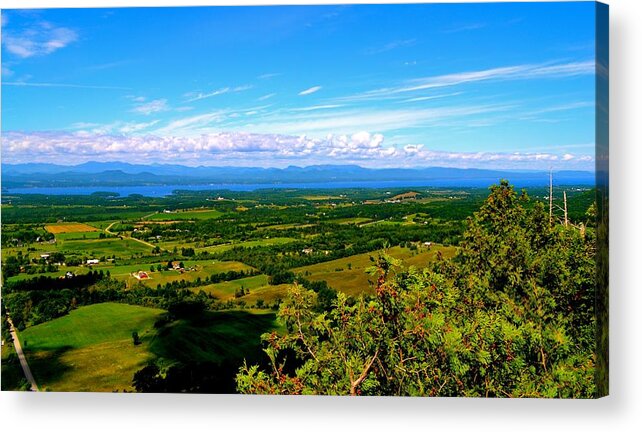  Acrylic Print featuring the photograph Lake Champlain View from Mt. Phillo by Monika Salvan