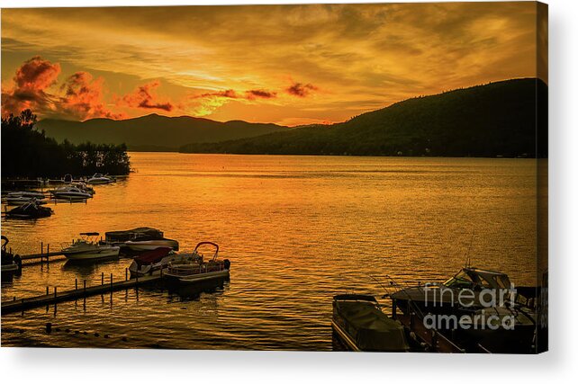 Sunrise Acrylic Print featuring the photograph Lake George sunrise by Claudia M Photography
