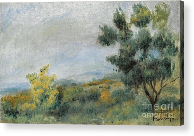 Pierre- Auguste Renoir (french Acrylic Print featuring the painting Landscape Trees by MotionAge Designs
