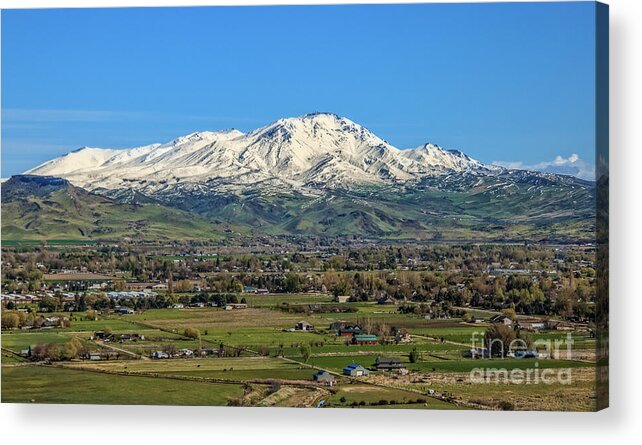 Snow Acrylic Print featuring the photograph Late Spring On Squaw Butte by Robert Bales