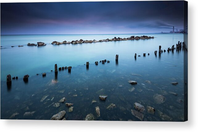 Shoreline Acrylic Print featuring the photograph Layers of Blue by Josh Eral