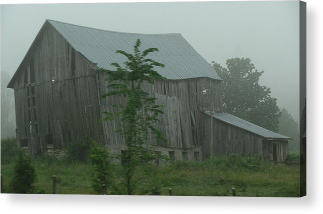 Barn Acrylic Print featuring the photograph Leaning by Renee Holder
