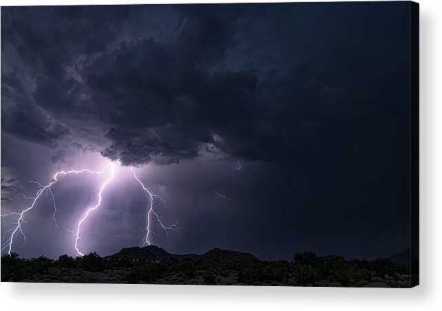 Arizona Acrylic Print featuring the photograph Lightning Pitchfork by Saija Lehtonen