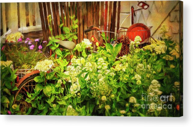 American Acrylic Print featuring the photograph Lost Bicycle of Flowers by Craig J Satterlee
