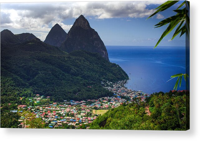 Saint Lucia Acrylic Print featuring the photograph LURE of SAINT LUCIA by Karen Wiles