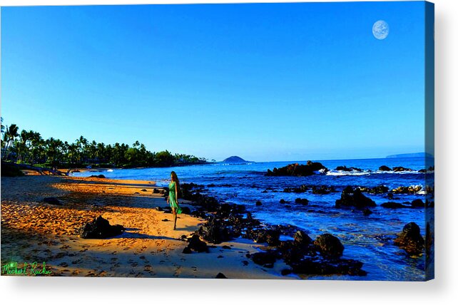 Sunset Acrylic Print featuring the photograph Maui Sunrise on the Beach by Michael Rucker
