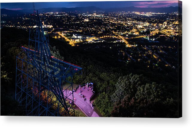 Mill Mountain Acrylic Print featuring the photograph Mill Mountain Sunset2 by Star City SkyCams