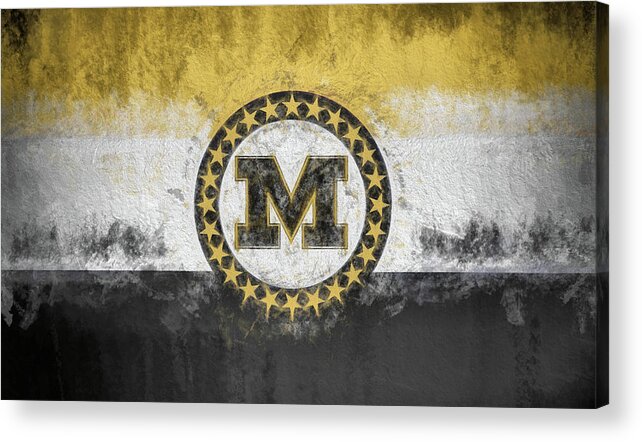 Mizzou State Flag Acrylic Print featuring the digital art Mizzou State Flag by JC Findley