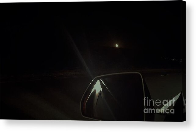 Moonrise Acrylic Print featuring the photograph Moonrise on The Back Road by Angela J Wright