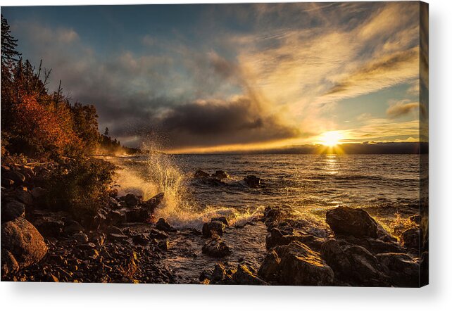 Lake Acrylic Print featuring the photograph Morning Waves by Rikk Flohr
