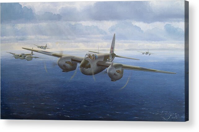 Aviation Art Acrylic Print featuring the painting Mosquito Plague by Steven Heyen