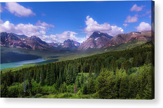 Glacier National Park Acrylic Print featuring the photograph Mountain View by Ron Biedenbach