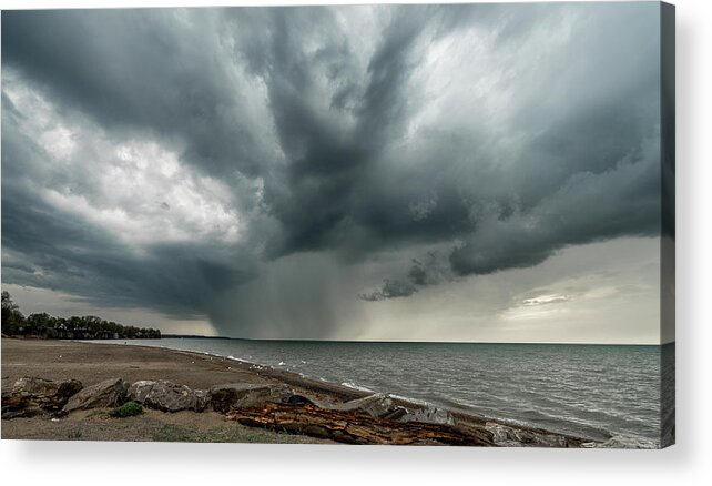 Lake Erie Acrylic Print featuring the photograph Lake Erie Super Cell by Dave Niedbala