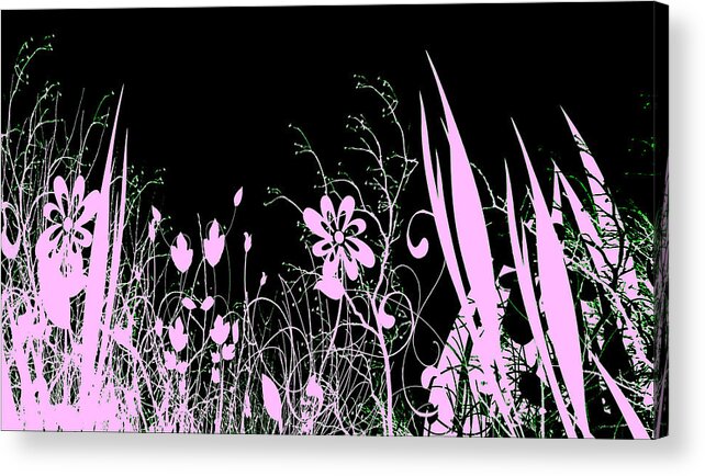 Digital Art Acrylic Print featuring the digital art Night of the Flowers by Evelyn Patrick