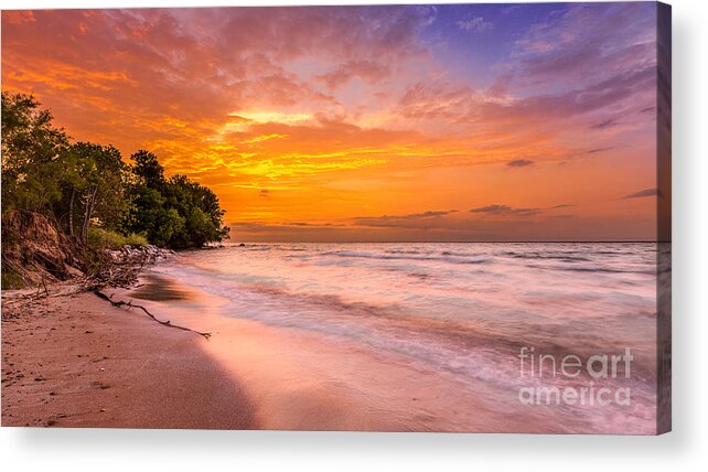 Bradford Beach Acrylic Print featuring the photograph North Point Sunrise by Andrew Slater